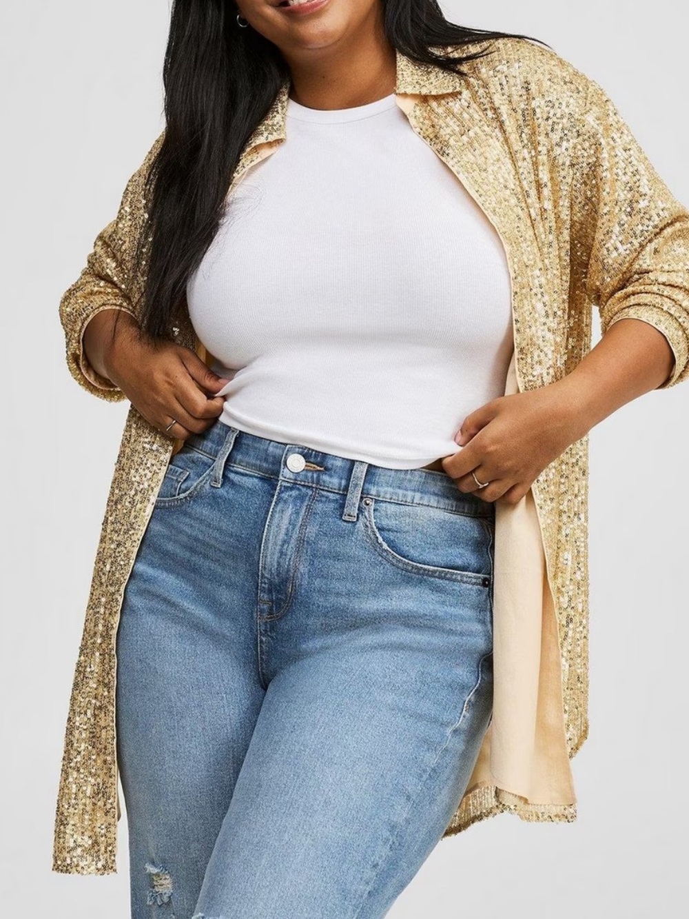 torrid Gold Sequin Oversized Cardigan/Kimono NWT size 3X